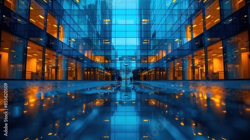 Wallpaper Mural Modern Architecture Reflected in a Puddles Torontodigital.ca