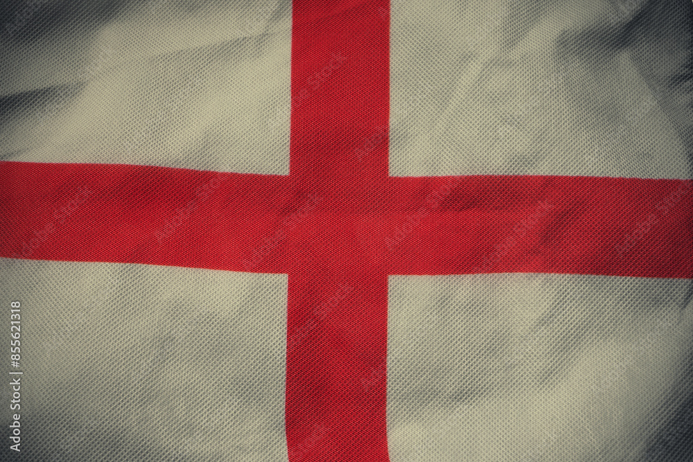 Fototapeta premium England nation flag on crumpled fabric background , country flag
