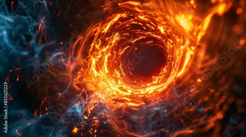 The fiery vortex swirls with intense heat, creating a captivating natural phenomenon.