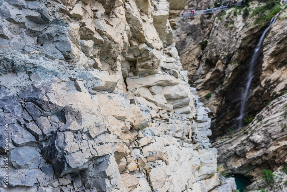 Nokhyo Cave is a man-made underground tunnel that leads to a suspension bridge over the Sulak Canyon, Dagestan, Russia Nokhyo Cave is a man-made underground tunnel that leads to a suspension bridge over the Sulak Canyon, Dagestan, Russia