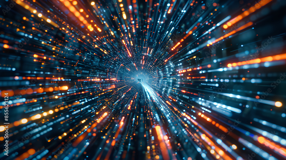 Technology screen with abstract high speed technology POV motion blur Technology screen with abstract high speed technology POV motion blur