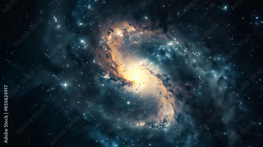 Dynamic artwork of stars forming a vortex against a galactic backdrop. Dynamic artwork of stars forming a vortex against a galactic backdrop.