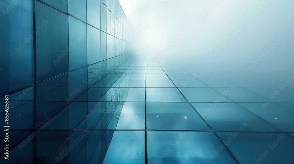 A building with a blue facade and a cloudy sky in the background. The building is tall and has many windows A building with a blue facade and a cloudy sky in the background. The building is tall and has many windows