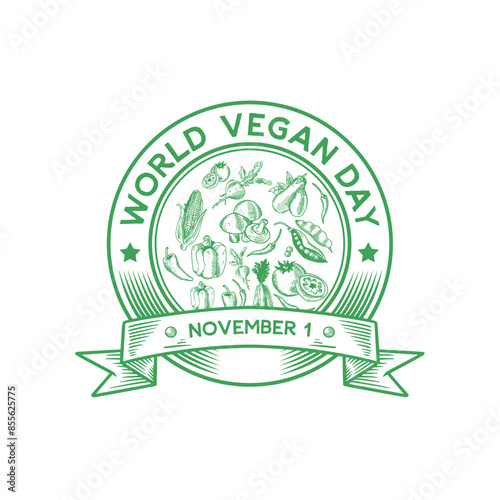 vintage vegan day logo