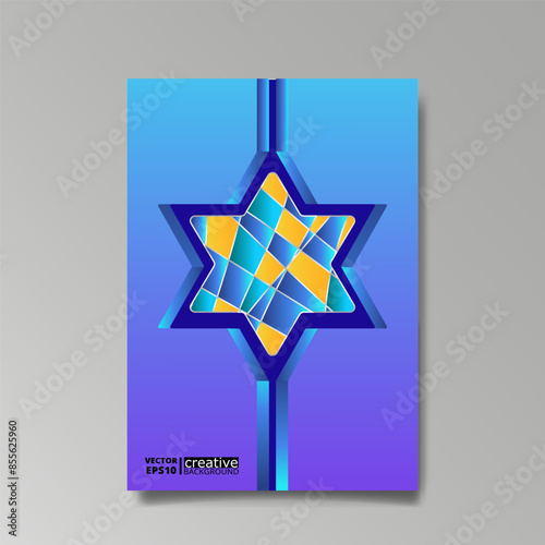 David star, Judaica poster concept.