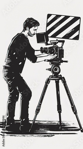 Film Crew Clapperboard Cameraman Soundman Drawing, pic of slenderman photo