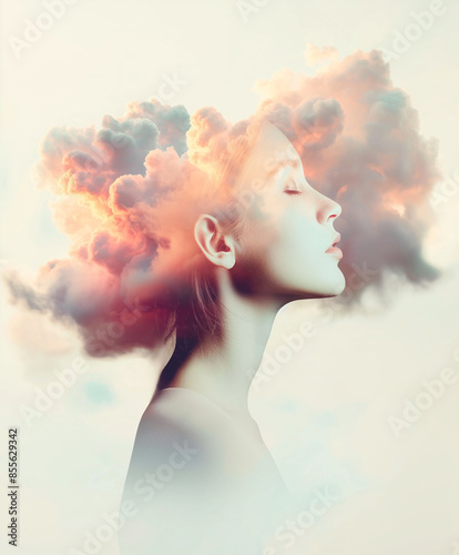 A serene person's head seem...