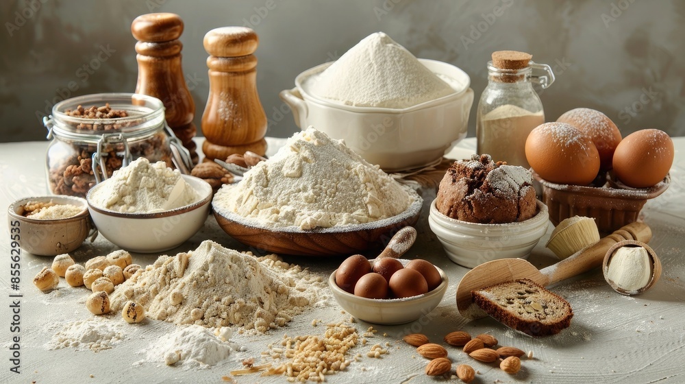 Fototapeta premium Assortment of baking ingredients