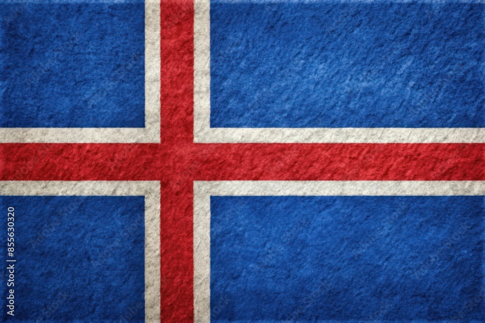 Illustration of Realistic Iceland flag in Felt Fabric, National flag of Iceland, National Day of Iceland Illustration of Realistic Iceland flag in Felt Fabric, National flag of Iceland, National Day of Iceland