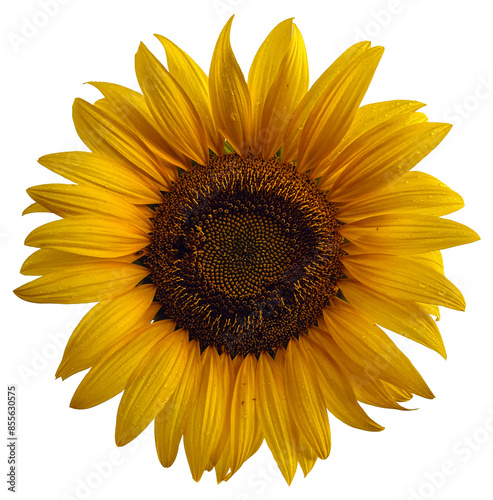 yellow sunflower in transparent background PNG format