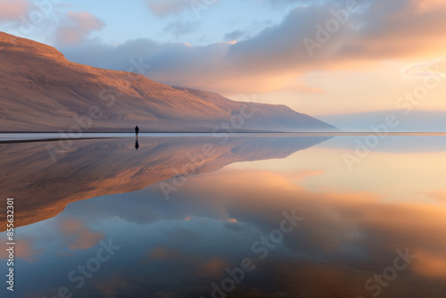 A solitary figure stands dw...