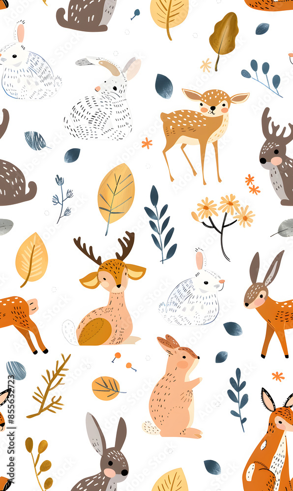 Obraz premium wallpaper, tiles or carpet cartoon illustrator, seamless pattern.