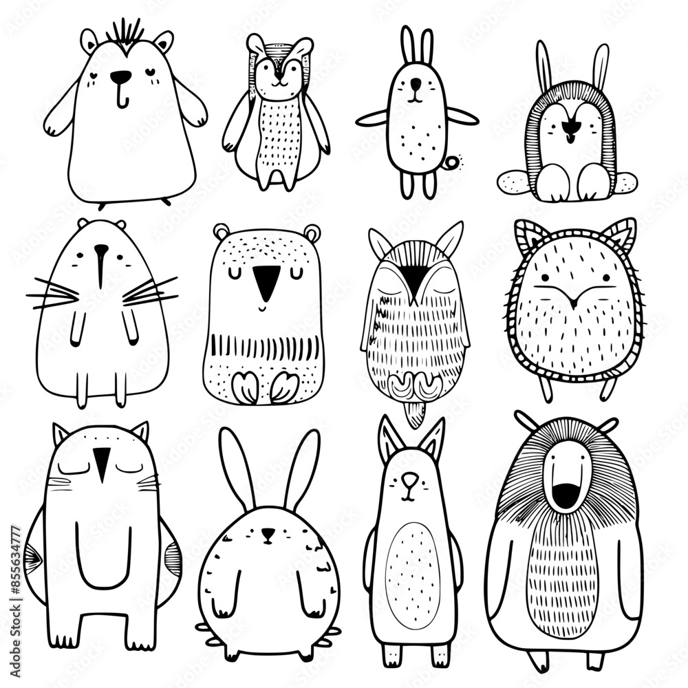 cute animal svg, farm animal svg, Animal clipart, Animal Svg, Doodle