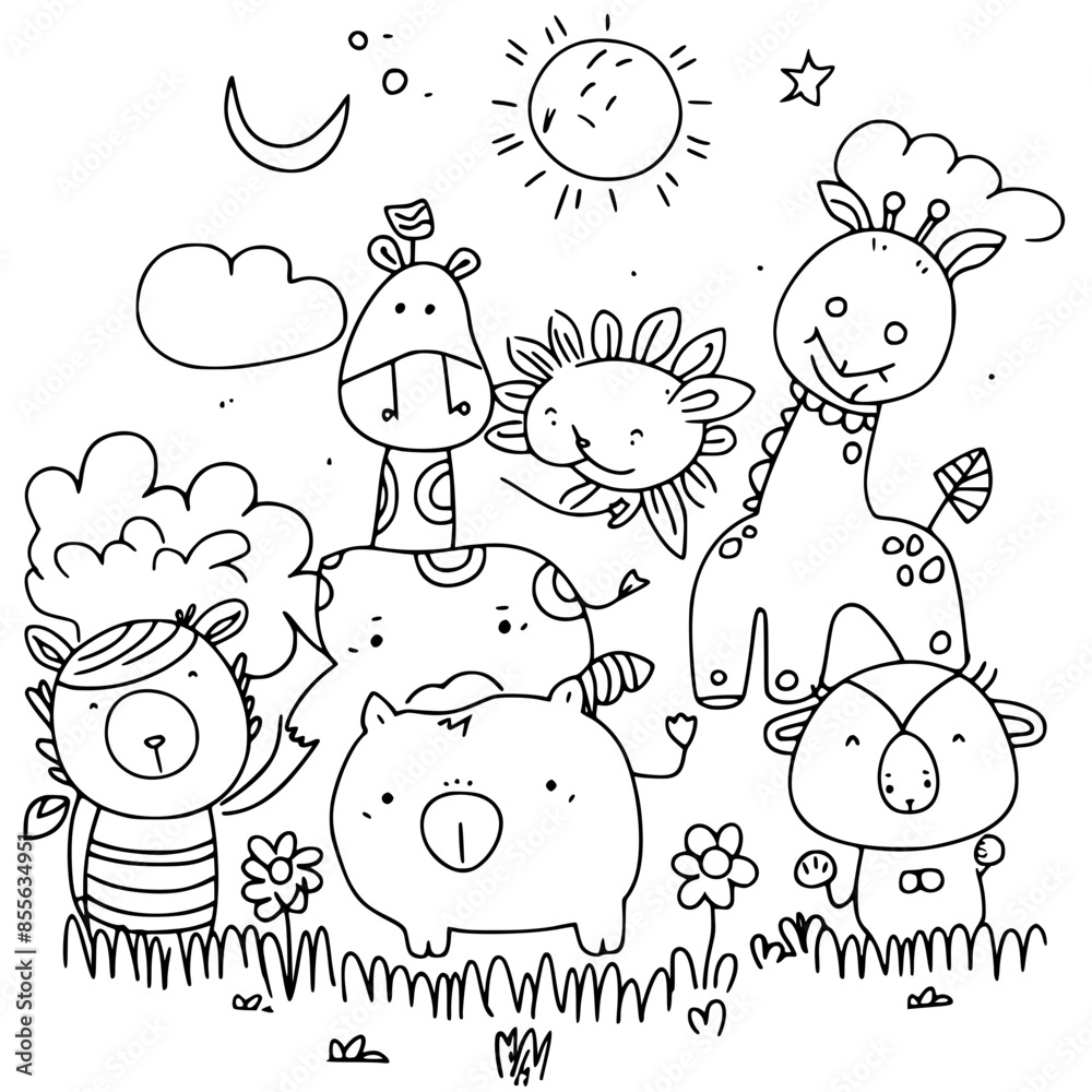 cute animal svg, farm animal svg, Animal clipart, Animal Svg, Doodle