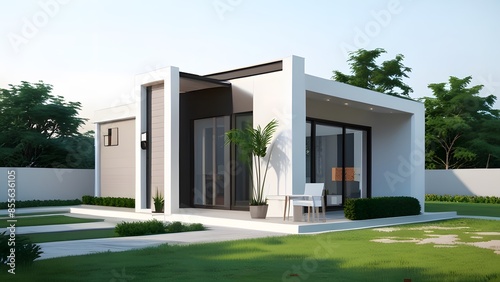 Minimalist 3D House Design: Realistic 4x10 Layout