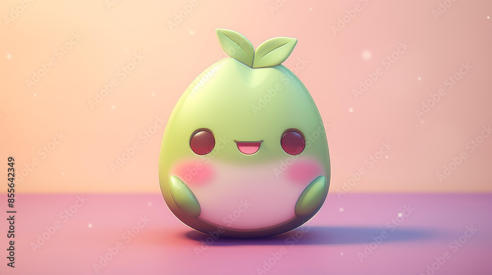 Adorable clay avocado icon in muted pastels for Blender software on a matte background with subtle gradients, giving a kawaii vibe. Adorable clay avocado icon in muted pastels for Blender software on a matte background with subtle gradients, giving a kawaii vibe.