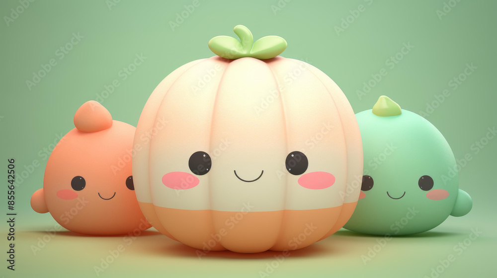 Adorable clay melon Blender icon in muted pastels on a matte background with subtle gradients for a kawaii touch. Adorable clay melon Blender icon in muted pastels on a matte background with subtle gradients for a kawaii touch.