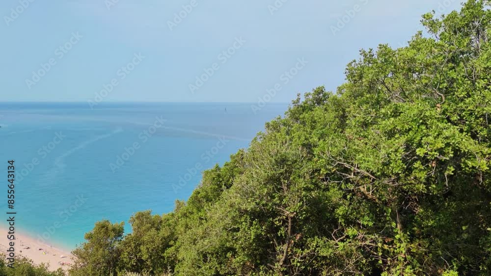 Amazing Panorama of Milos beach at Lefkada, Ionian Islands, Greece Amazing Panorama of Milos beach at Lefkada, Ionian Islands, Greece