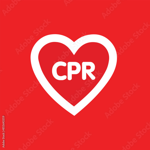 heart cpr medical icon vector design