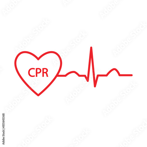 heart cpr medical icon vector design