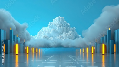 Revolutionizing Data Management with Modern Cloud Technologies A NeonColored Cyber Space Journey photo