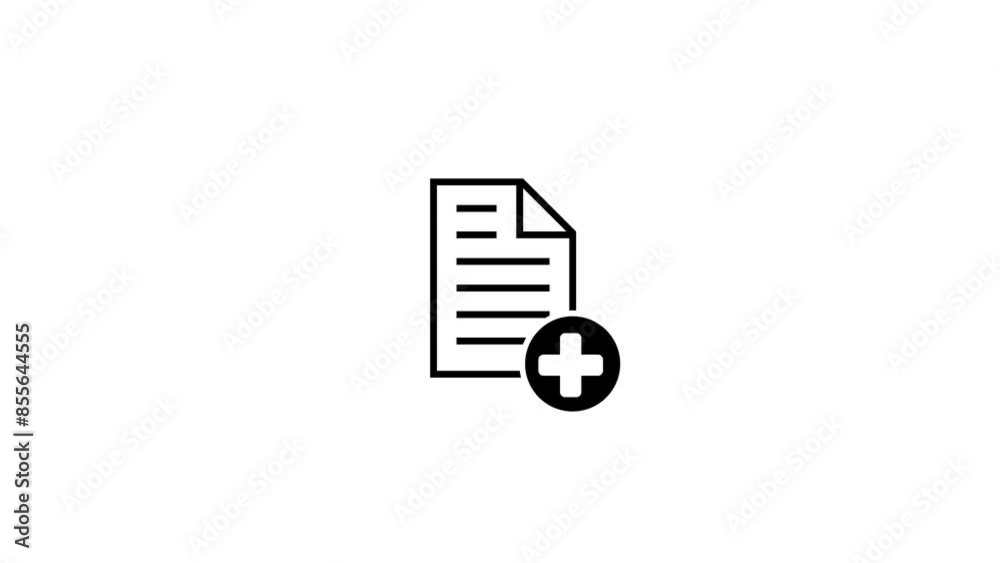 Document and plus icon design animation Document and plus icon design animation