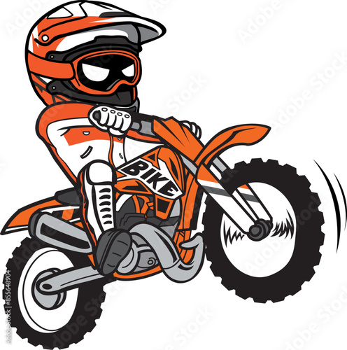 Man Ride a motorcycle cartoon vector