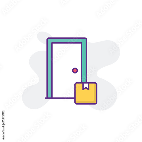 Contactless Delivery icon design with white background stock illustration