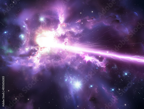 Cosmic Ray Shower Visual in High-Energy Space Theme for Astronomy Enthusiasts photo