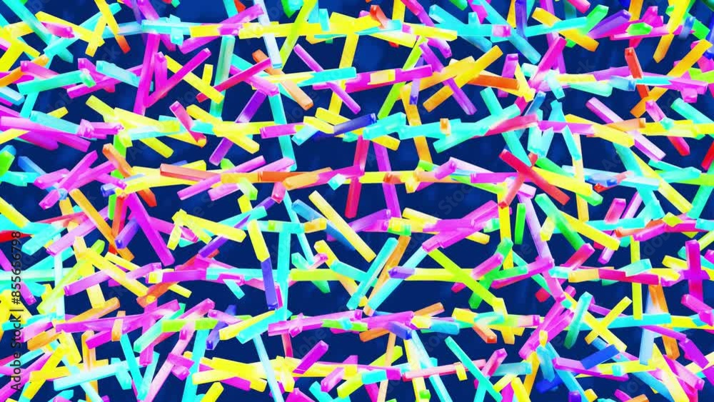 3d abstract simple geometric background with multicolor rectangles like light bulbs flashing neon lights in 4k on blue plane. Smooth looped animation. Creative simple motion design bg with 3d objects 3d abstract simple geometric background with multicolor rectangles like light bulbs flashing neon lights in 4k on blue plane. Smooth looped animation. Creative simple motion design bg with 3d objects