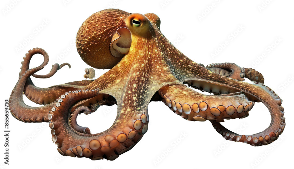Obraz premium PNG Underwater photo of full body of octopus animal outdoors nature.