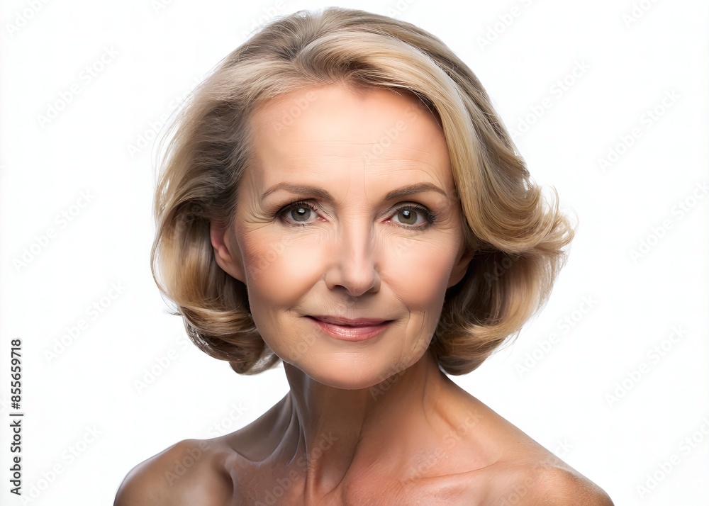 Timeless Beauty: Portrait Of A Graceful Woman With Blonde Hair And A Radiant Smile Timeless Beauty: Portrait Of A Graceful Woman With Blonde Hair And A Radiant Smile
