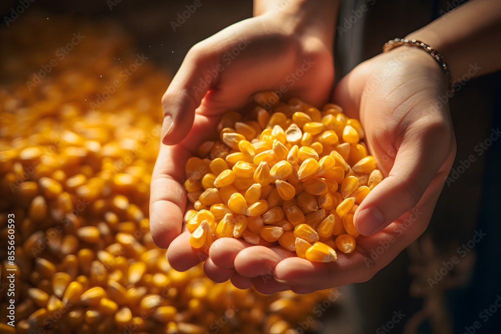 corn seeds in the hands of a human corn seeds in the hands of a human