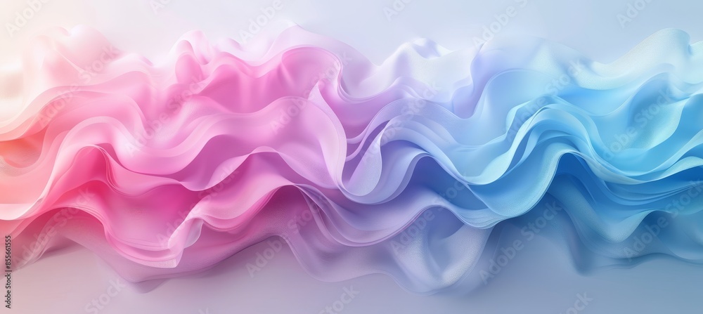 Fototapeta premium Abstract Pastel Colors 3D Background with Flowing Waves