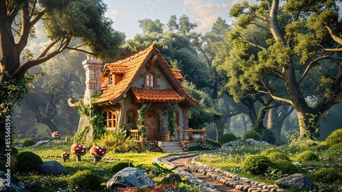 Beautiful Three-Dimensional House in Nature - Enchanting Garden and Scenic View