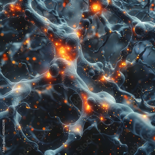 Low Poly, Neurons in the Banking Sector, Investigate how neurons could metaphorically function within the complex system of banking., birds-eye view