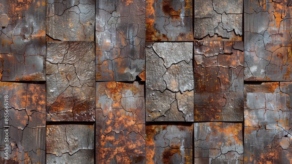 Weathered metal surface shows clear signs of deterioration and rust Weathered metal surface shows clear signs of deterioration and rust