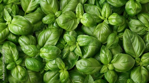 Fresh Green Basil Leaves Texture