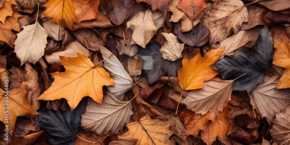 Dry autumn leaves in nature Dry autumn leaves in nature