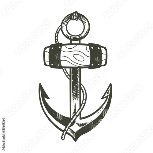 Anchor hand drawn vintage d...