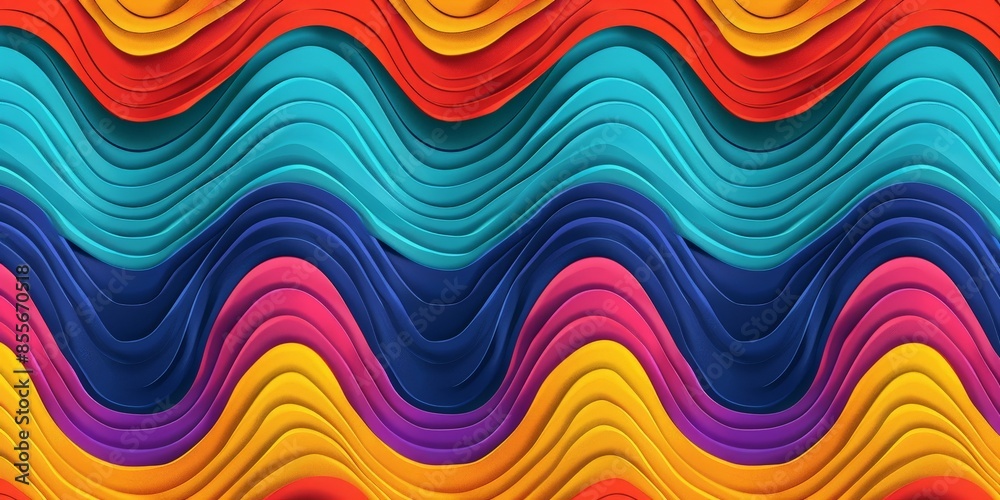 Modern Colorful Curvy Waves Background