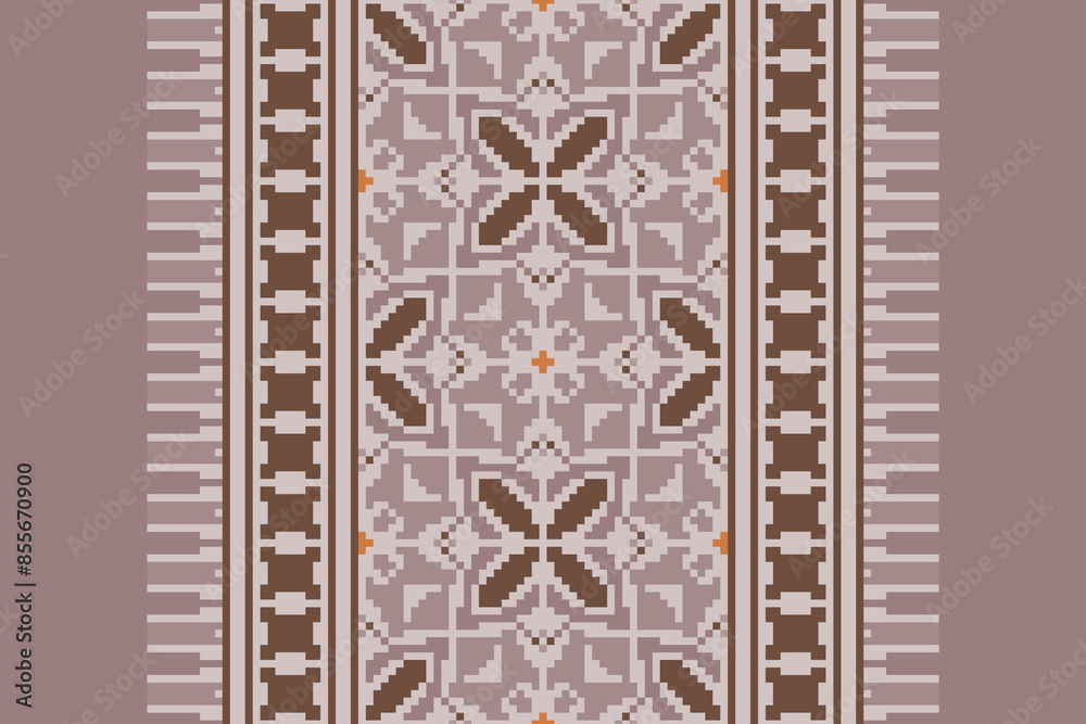 Traditional ethnic motifs ikat geometric fabric pattern cross stitch.Ikat embroidery Ethnic oriental Pixel navy blue background. Abstract,vector,illustration. Texture,scarf,decoration,wallpaper. Traditional ethnic motifs ikat geometric fabric pattern cross stitch.Ikat embroidery Ethnic oriental Pixel navy blue background. Abstract,vector,illustration. Texture,scarf,decoration,wallpaper.