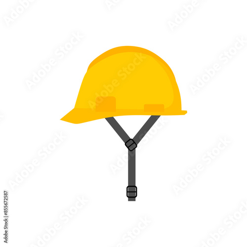 safety construction helmet flat design vector illustration isolated on white background. construction safety industry hat protective worker hard hat. Protective worker helmet and safety tool