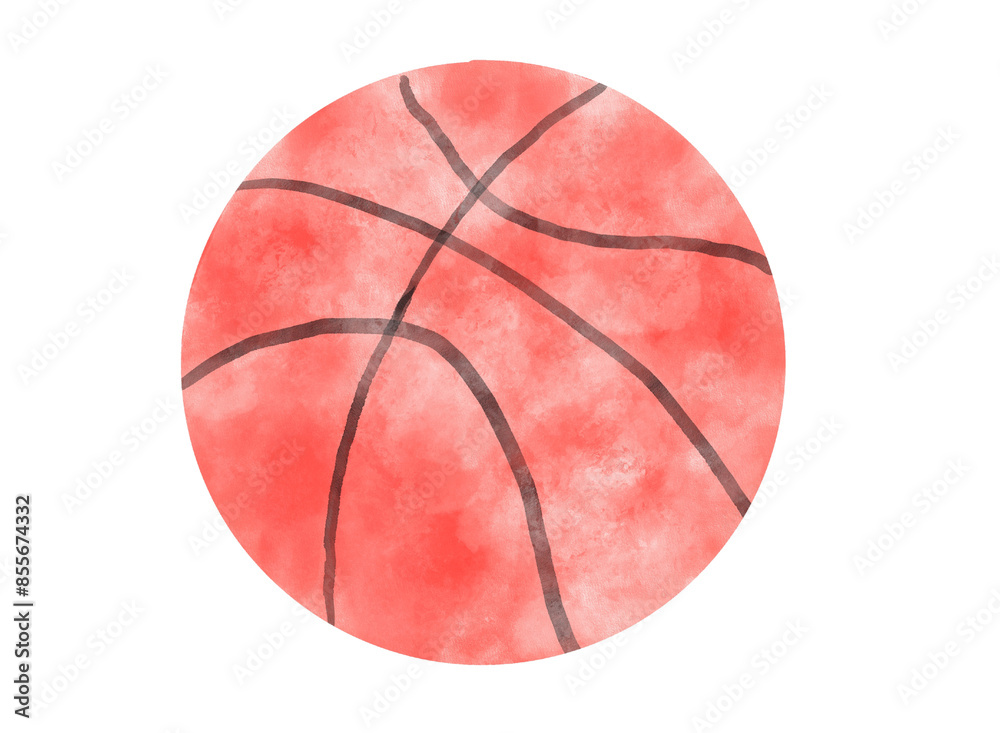 Hand-drawn watercolor illustration of a basketball ball isolated on a white background. Hand-drawn watercolor illustration of a basketball ball isolated on a white background.