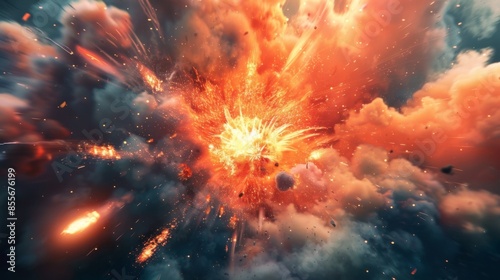 Wallpaper Mural Explosion fire background illustration generated by ai Torontodigital.ca