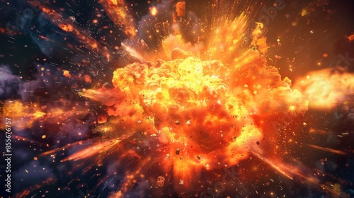 Explosion fire background illustration generated by ai