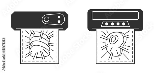 Vacuum Sealer Machine icon, monochrome style