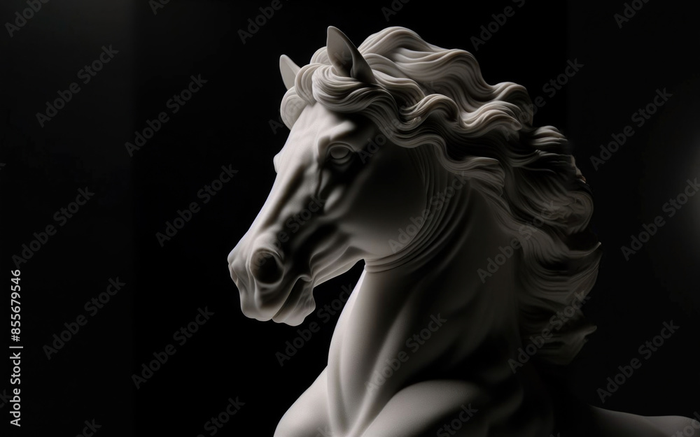 Ancient roman marble statue of an horse Ancient roman marble statue of an horse