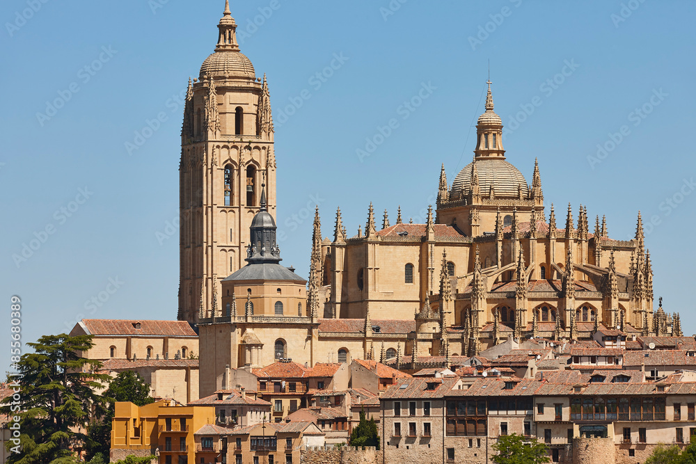 Gothic cathedral in Segovia. Medieval city in Castilla Leon. Spain Gothic cathedral in Segovia. Medieval city in Castilla Leon. Spain