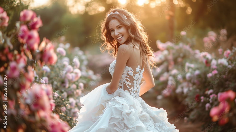 portrait of a bride in the garden portrait of a bride in the garden